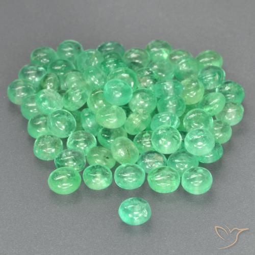 Esmeralda Verde amarillento pálido natural de 0.31 ct, Redondo, Transparente