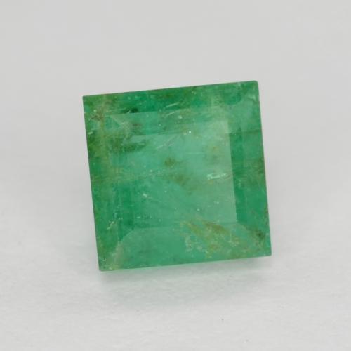 Esmeralda Verde claro medio natural de 0.65 ct, Cuadrado, I1