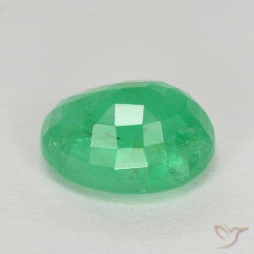 Esmeralda Verde amarillento natural de 2.41 ct, Ovalada, SI-I1