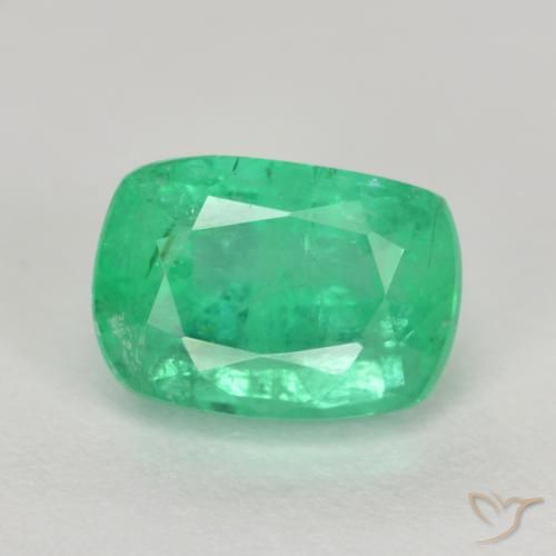 2.14ct Natural Verde claro Esmeralda, Forma Cojín, I1