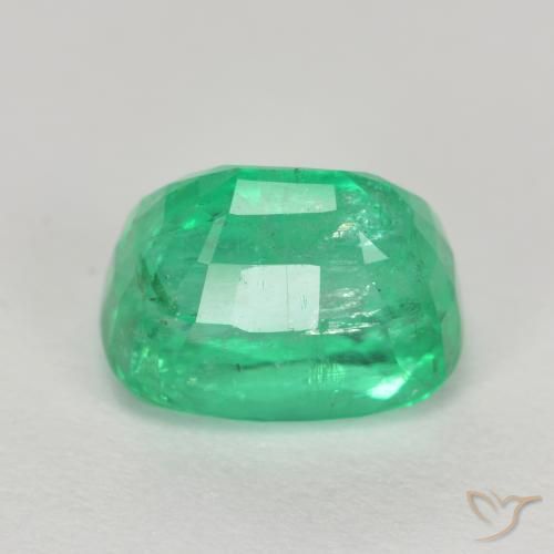 Esmeralda Verde claro natural de 2.14 ct, Forma Cojín, I1
