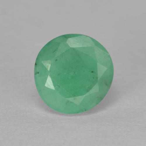Esmeralda verde natural de 0,74 ct, corte redondo, SI-I1