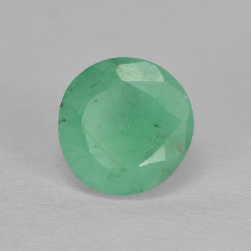 Esmeralda verde natural de 0,74 ct, corte redondo, SI-I1