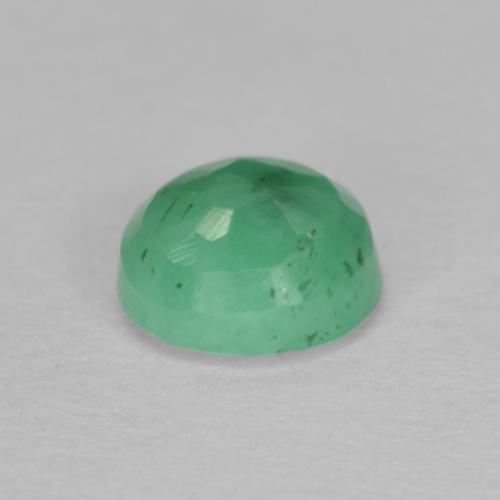 Esmeralda verde natural de 0,74 ct, corte redondo, SI-I1