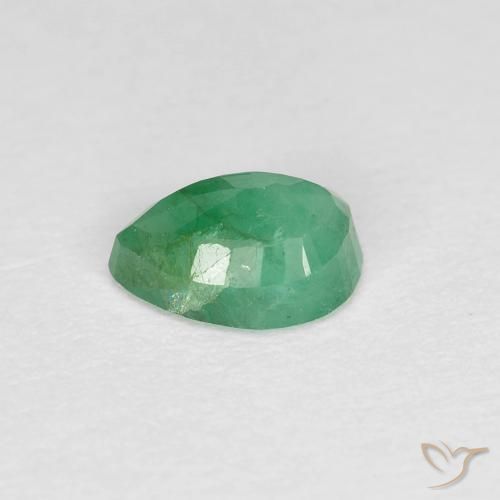 Esmeralda Verde claro medio natural de 0.46 ct, En forma de pera, SI-I1