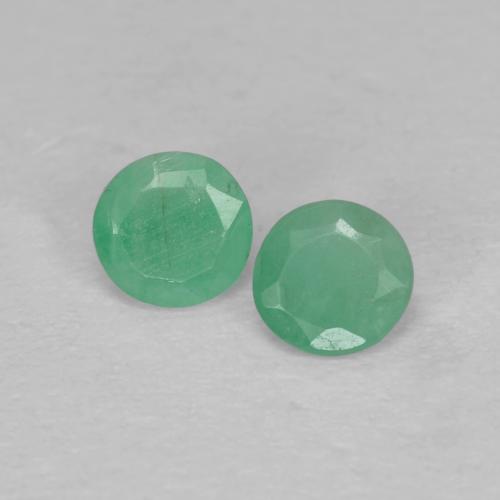 Gemas de Esmeralda Verde pistacho natural de 0.30 ct, Corte Redondo, SI