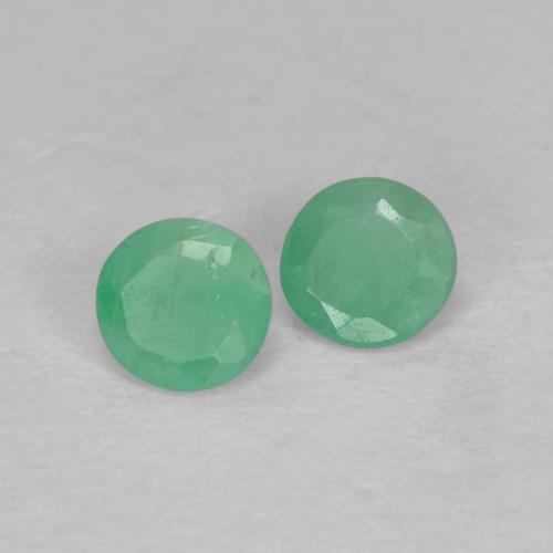 Gemas de Esmeralda Verde pistacho natural de 0.30 ct, Corte Redondo, SI