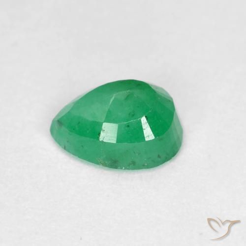 Esmeralda Verde claro natural de 0.44 ct, En forma de pera, SI-I1