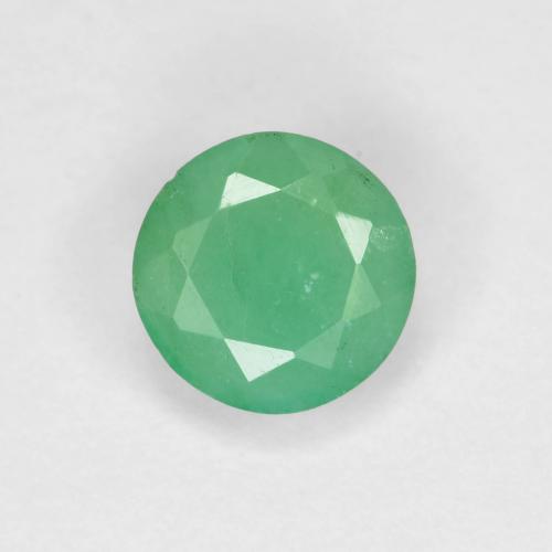 Esmeralda verde natural de 0,48 ct, corte redondo, VS