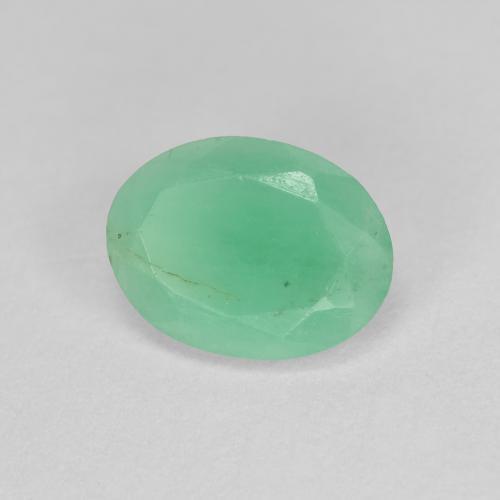 Esmeralda verde natural de 0,97 ct, corte óvalo, SI-I1