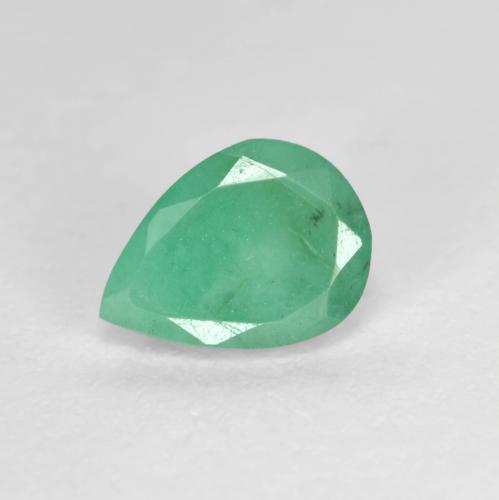 Esmeralda verde natural de 0,67 ct, en forma de pera, SI-I1