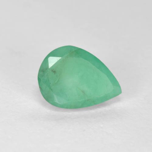 Esmeralda verde natural de 0,67 ct, en forma de pera, SI-I1