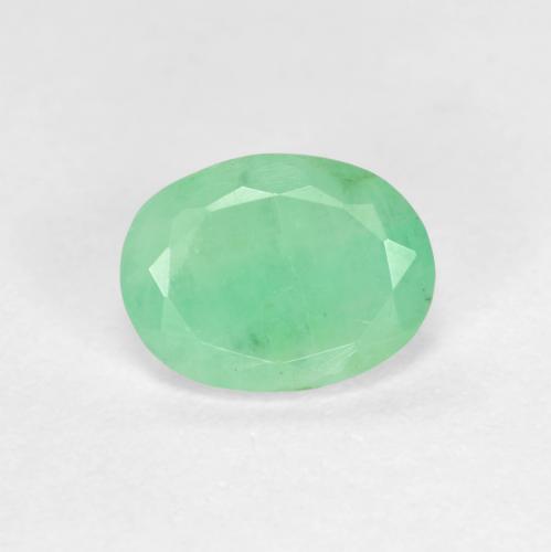 Esmeralda Verde claro natural de 1.11 ct, Corte Óvalo, SI-I1