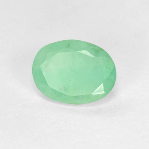 Esmeralda Verde claro natural de 1.11 ct, Corte Óvalo, SI-I1