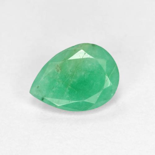 Esmeralda verde pistacho natural de 0,94 ct, en forma de pera, SI-I1