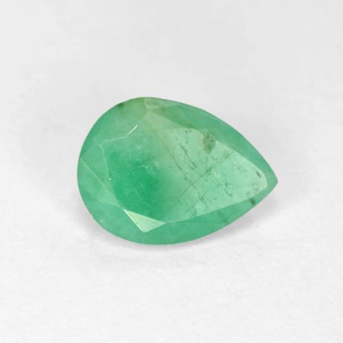 Esmeralda verde pistacho natural de 0,94 ct, en forma de pera, SI-I1