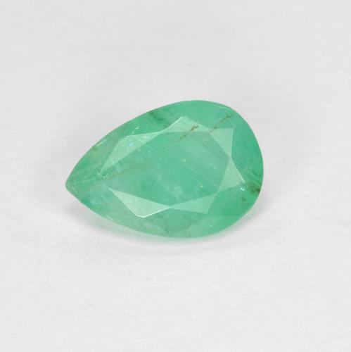 Esmeralda verde natural de 0,56 ct, en forma de pera, SI-I1