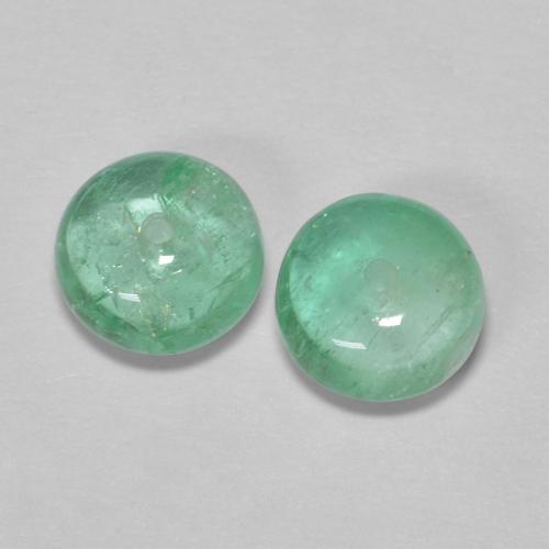 Gemas de esmeralda verde natural de 1,34 ct, corte redondo, transparente
