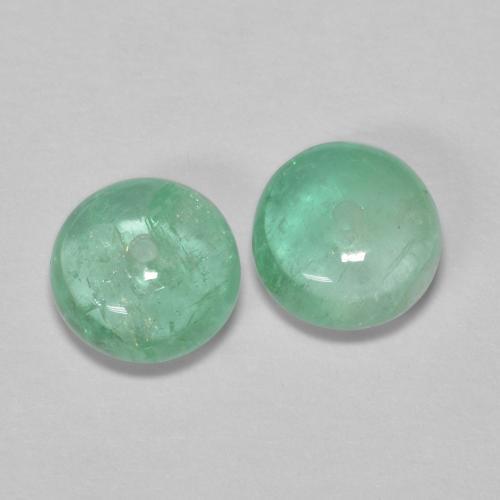 Gemas de esmeralda verde natural de 1,34 ct, corte redondo, transparente