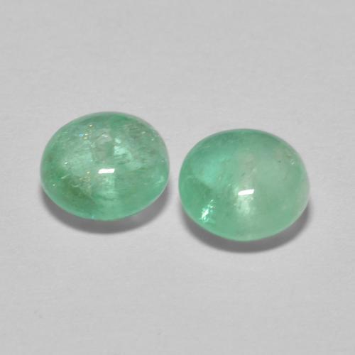 Gemas de esmeralda verde natural de 1,34 ct, corte redondo, transparente