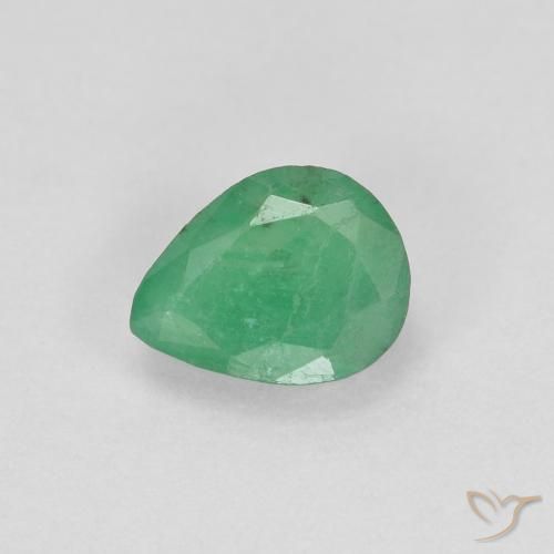 0.41ct Natural Verde medio Esmeralda, En forma de pera, SI, Photo A