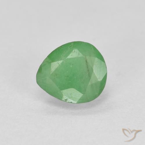 0.41ct Natural Verde medio Esmeralda, En forma de pera, SI
