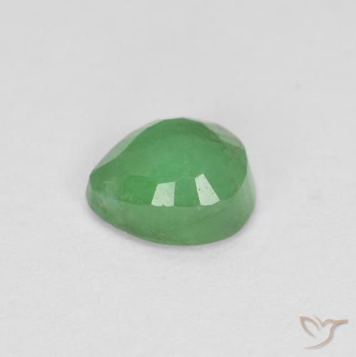 Esmeralda Verde medio natural de 0.41 ct, En forma de pera, SI