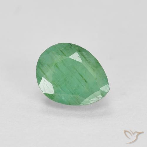 0.47ct Natural Verde helecho Esmeralda, En forma de pera, SI