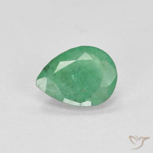 Esmeralda Verde trébol natural de 0.32 ct, En forma de pera, SI