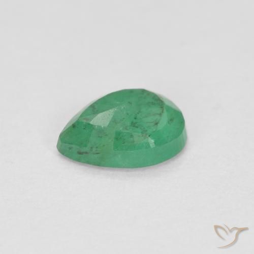 Esmeralda Verde trébol natural de 0.32 ct, En forma de pera, SI