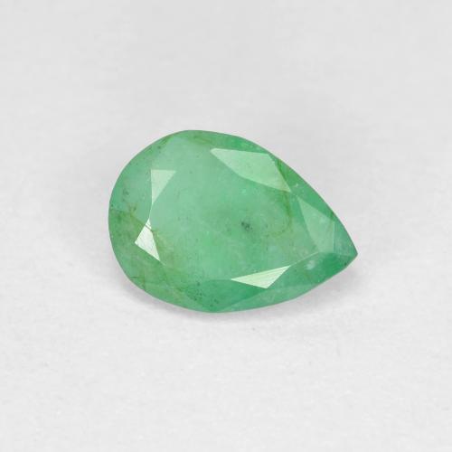 Esmeralda Verde amarillento natural de 0.62 ct, En forma de pera, VS-SI