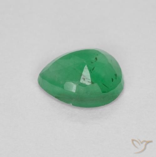 Esmeralda Verde medio natural de 0.36 ct, En forma de pera, VS-SI