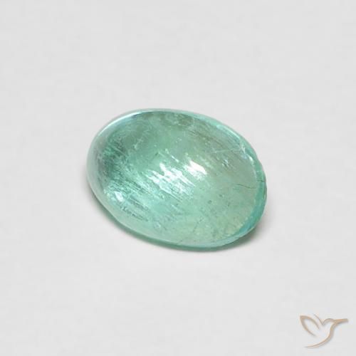 Esmeralda Verde azulado natural de 0.34 ct, Ovalada, Transparente