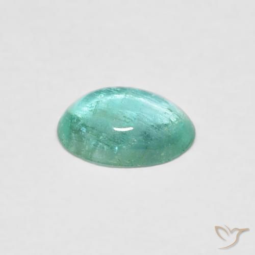Esmeralda Verde azulado natural de 0.34 ct, Ovalada, Transparente