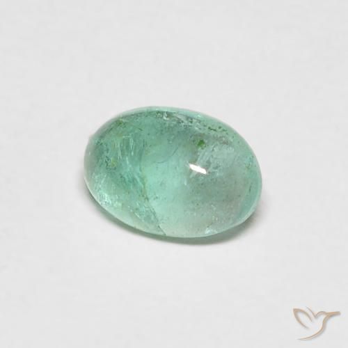 Esmeralda Verde claro natural de 0.40 ct, Ovalada, Transparente