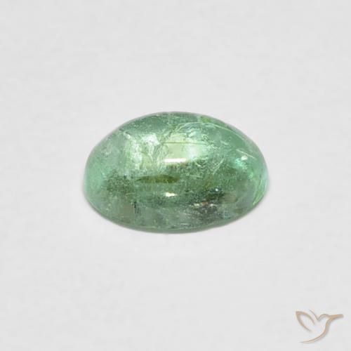 Esmeralda Menta claro natural de 0.42 ct, Ovalada, Transparente