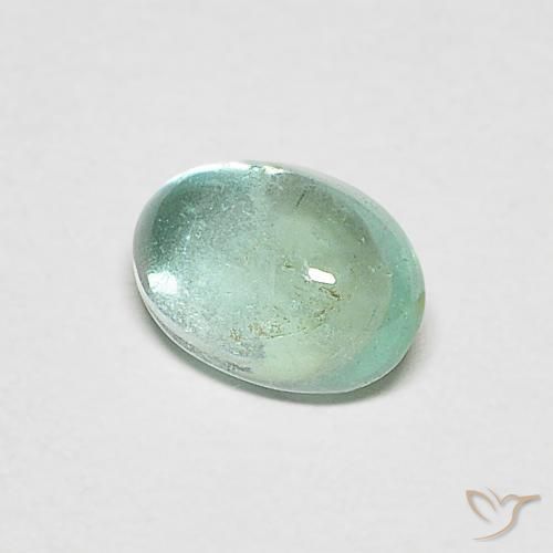 Esmeralda Azul verdoso natural de 0.51 ct, Ovalada, Transparente