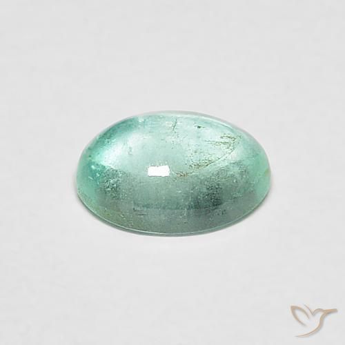 Esmeralda Azul verdoso natural de 0.51 ct, Ovalada, Transparente