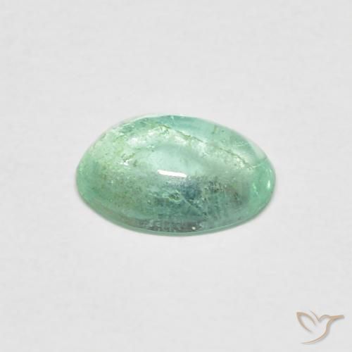 Esmeralda Verde claro natural de 0.58 ct, Ovalada, Transparente