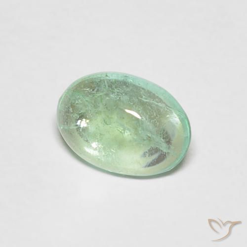 Esmeralda Verde claro natural de 0.58 ct, Ovalada, Transparente