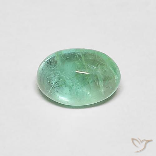 Esmeralda Verde menta natural de 0.40 ct, Ovalada, Transparente