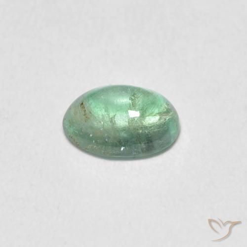 Esmeralda Verde menta claro natural de 0.37 ct, Ovalada, Transparente