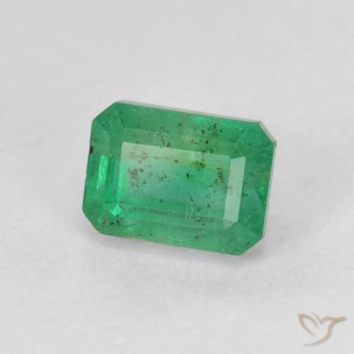 Esmeralda verde natural de 0,98 ct, corte esmeralda, SI