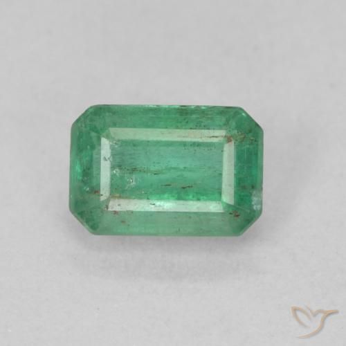 0.74ct Natural Verde claro Esmeralda, corte esmeralda, SI