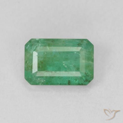 0.88ct Natural Verde frío claro Esmeralda, corte esmeralda, SI