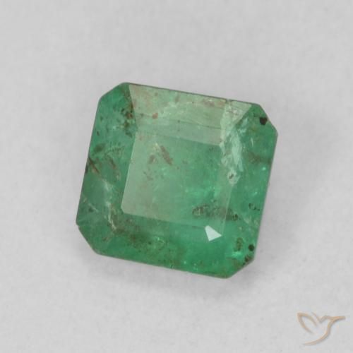 Esmeralda Verde frío natural de 0.52 ct, Corte Octágono / Esmeralda, SI