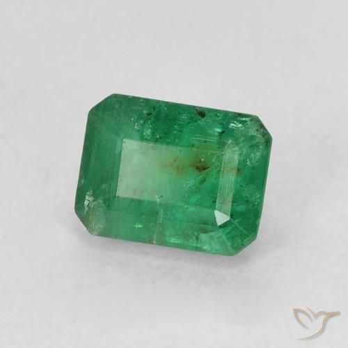 Esmeralda Verde frío natural de 0.94 ct, Corte Octágono / Esmeralda, SI