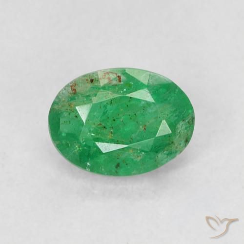0.57ct Natural Verde claro Esmeralda, Ovalada, SI