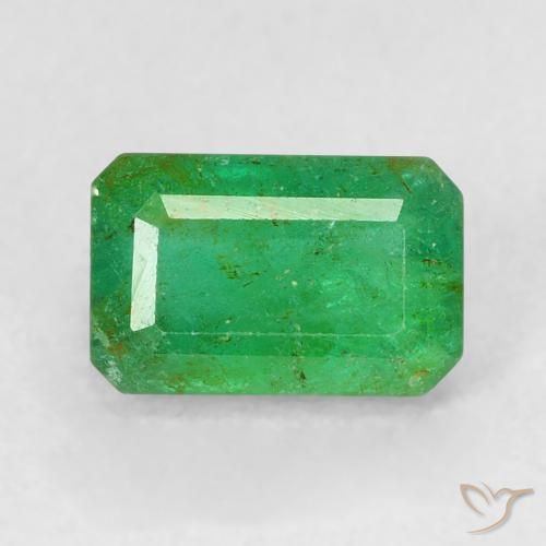 0.66ct Natural Verde amarillento Esmeralda, corte esmeralda, SI