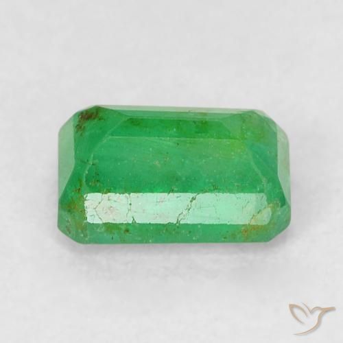 Esmeralda Verde amarillento natural de 0.66 ct, Corte Octágono / Esmeralda, SI